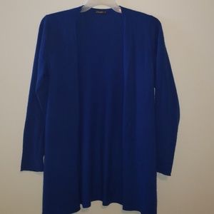 *SOLD*ROYAL BLUE CASHMERE OPEN CARDIGAN SIZE LARGE